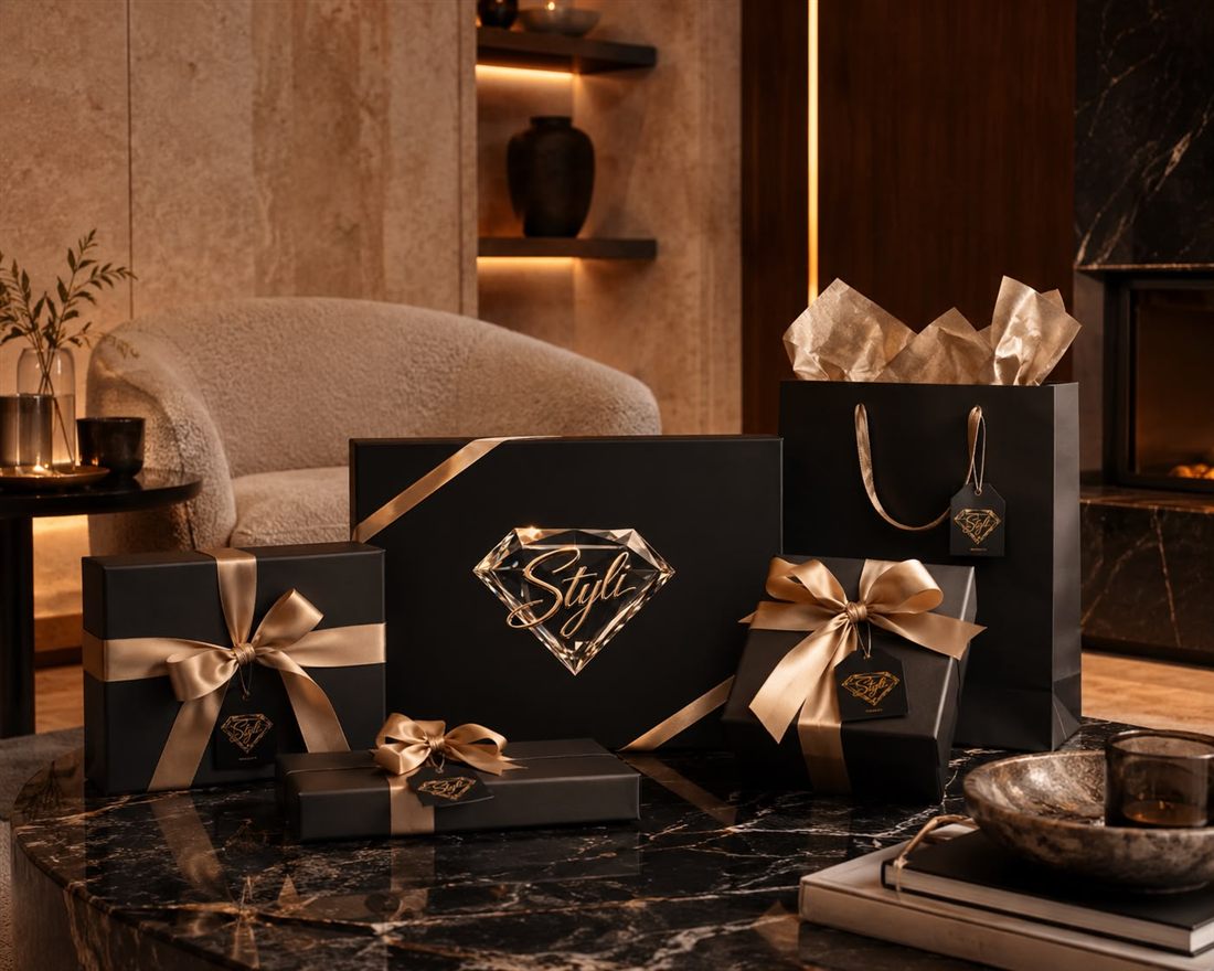 Styli branded gift boxes and rewards packaging